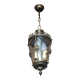 Patinated bronze ceiling lantern with smoked glass – Louis XVI style, 3 lights