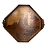 Art Nouveau wooden tray by Émile Gallé