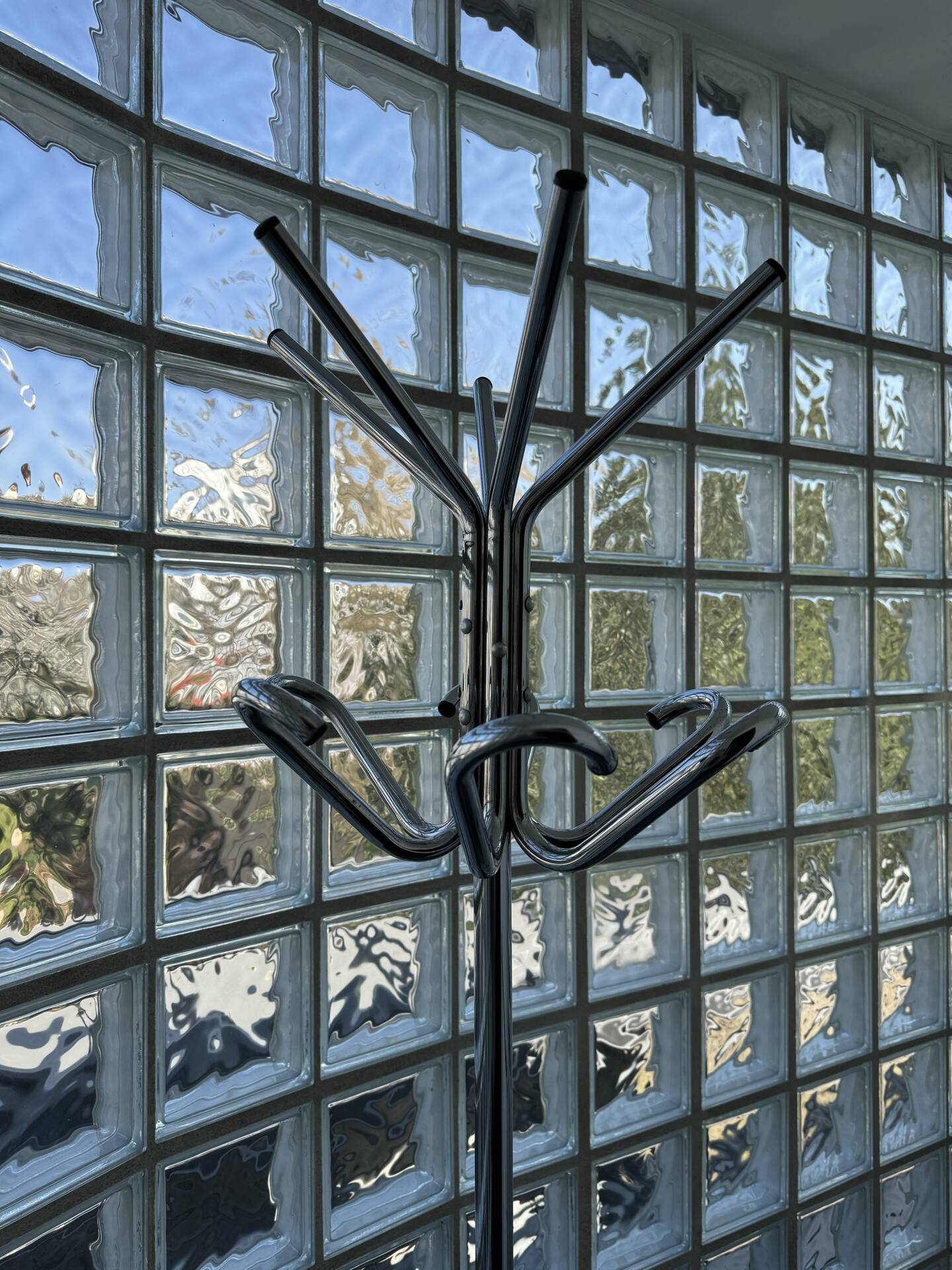 Portemanteau perroquet métal chromé