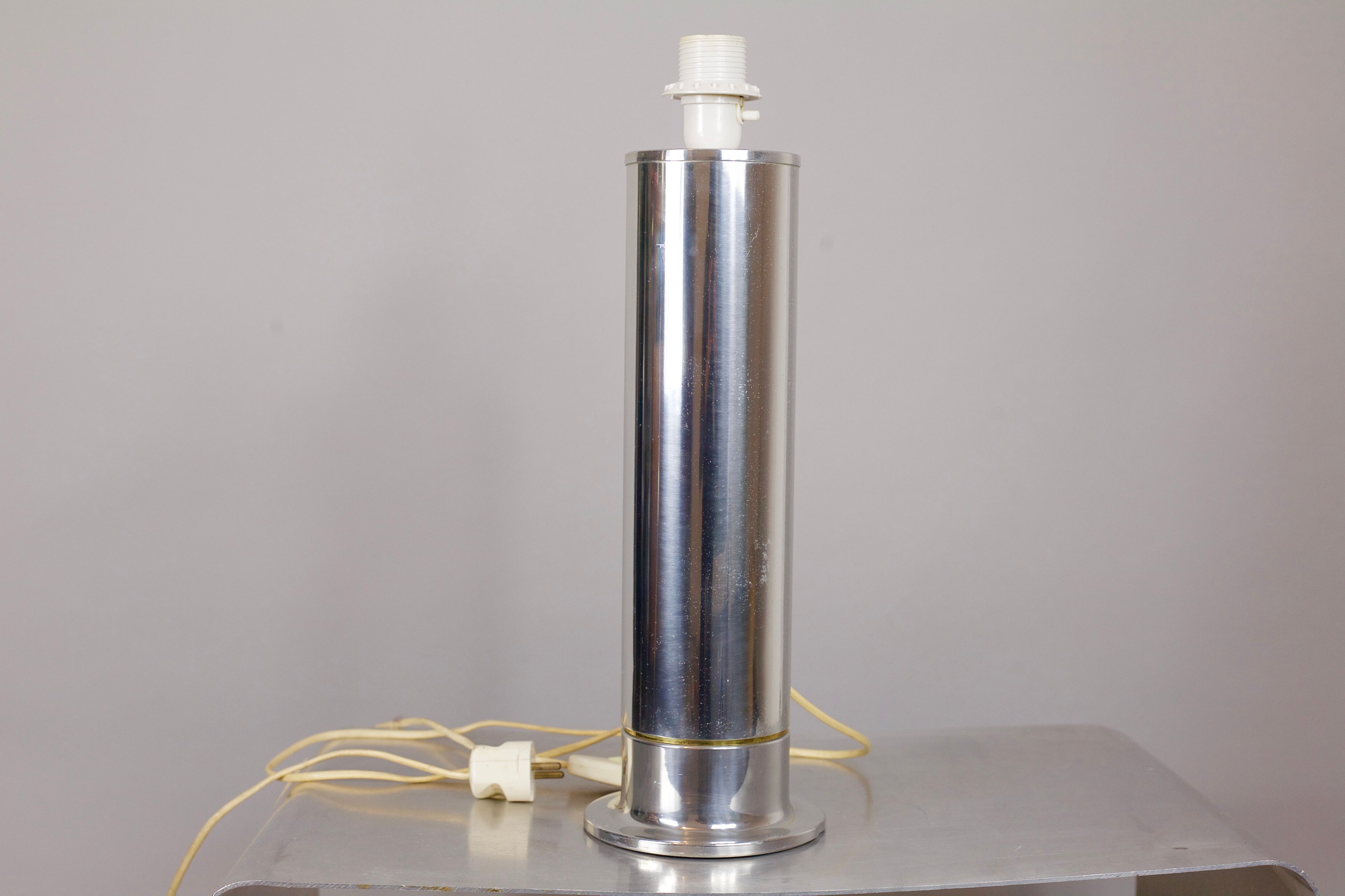 Hans-Agne Jakobsson table lamp in chromed steel and brass, Sweden, 1960