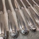 12 silver-plated dessert knives by Christofle Vendôme, 20.3cm