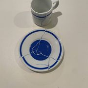 Flat cup saucer Pfister, designer furniture Pfister, original coffee cup,