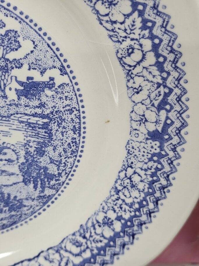 set of 4 flat plates ironstone