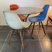 Round kitchen or dining room in smoked glass chrome structure an70