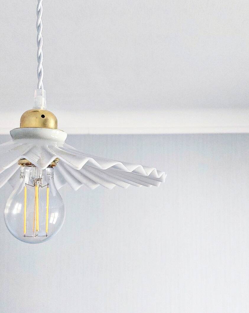 Vintage pleated pendant light