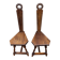 2 three-legged chairs made of solid wood