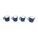 Batch of 4 enamelled sheet metal mugs