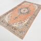 Tapis vintage orange et beige à médaillon central patiné, 157x299 Cm