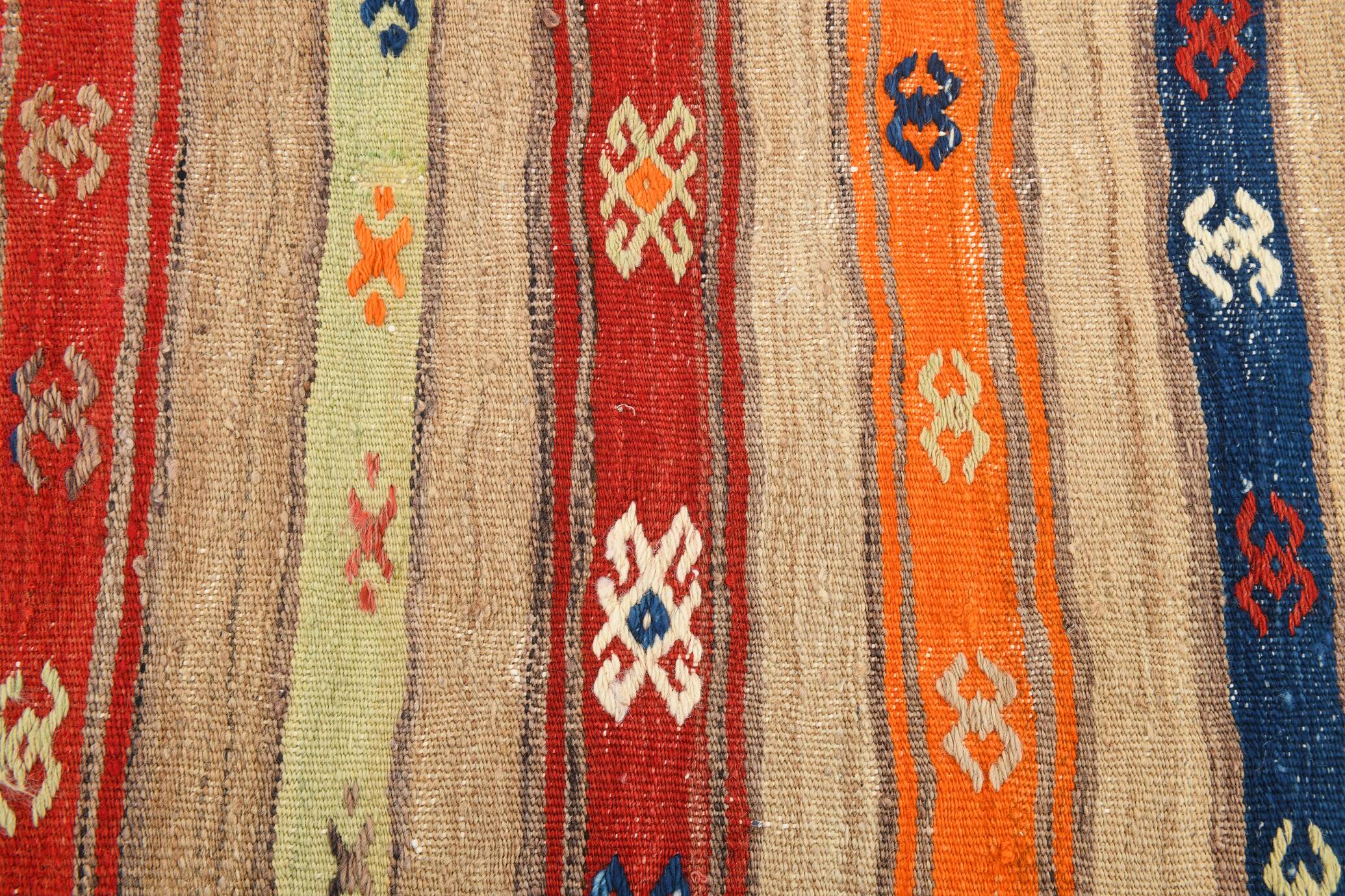 Shades Of Multicolor Turkish Kilim Rug, 142x231Cm