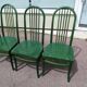 Lot de 4 chaises bistrot vintage Baumann Eden en bois vert