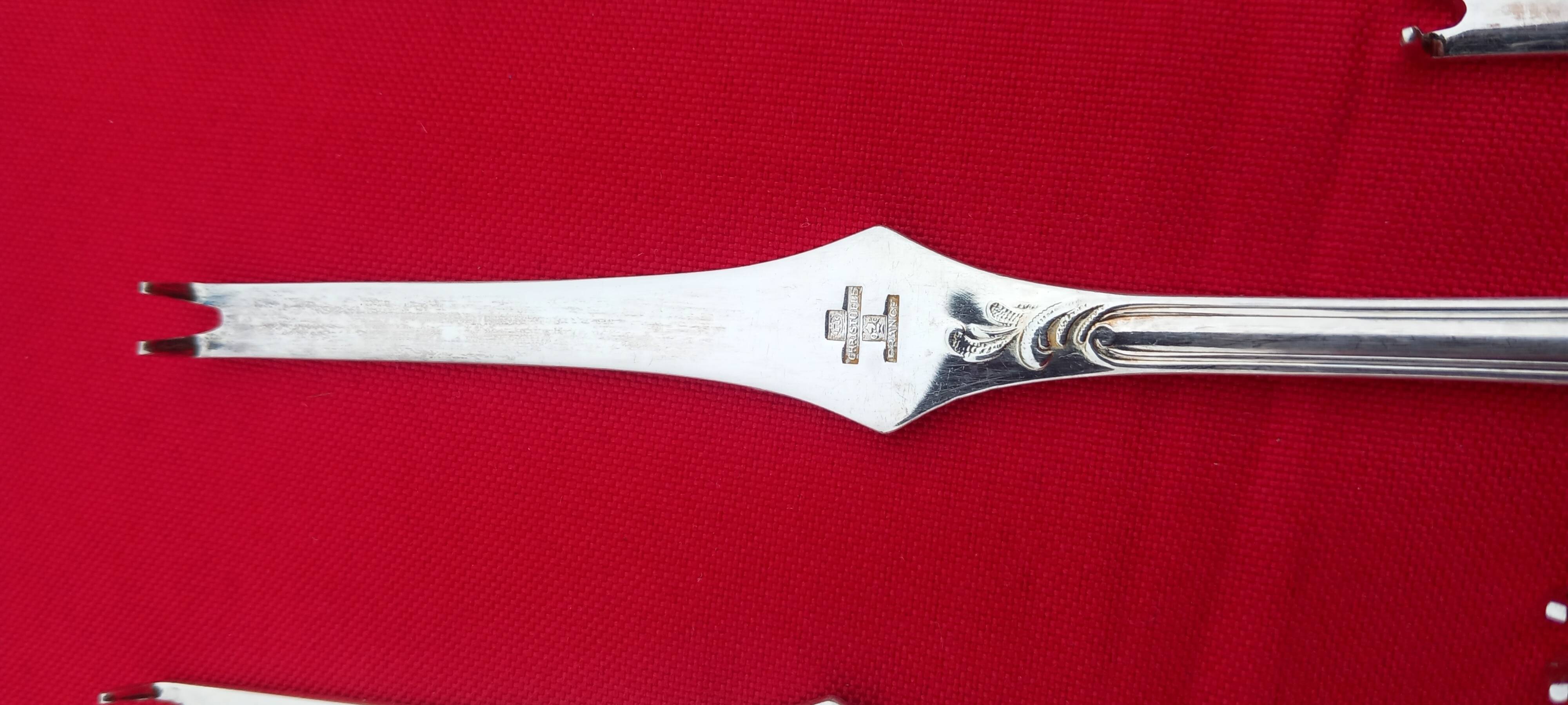 Christofle 12 lobster curettes - marly model - silver metal