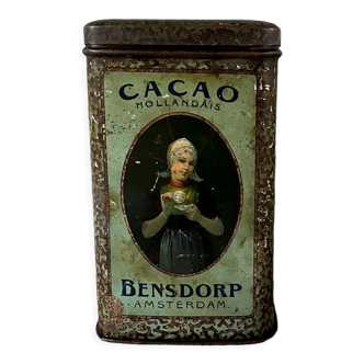 Boîte publicitaire cacao Bensdorp en métal