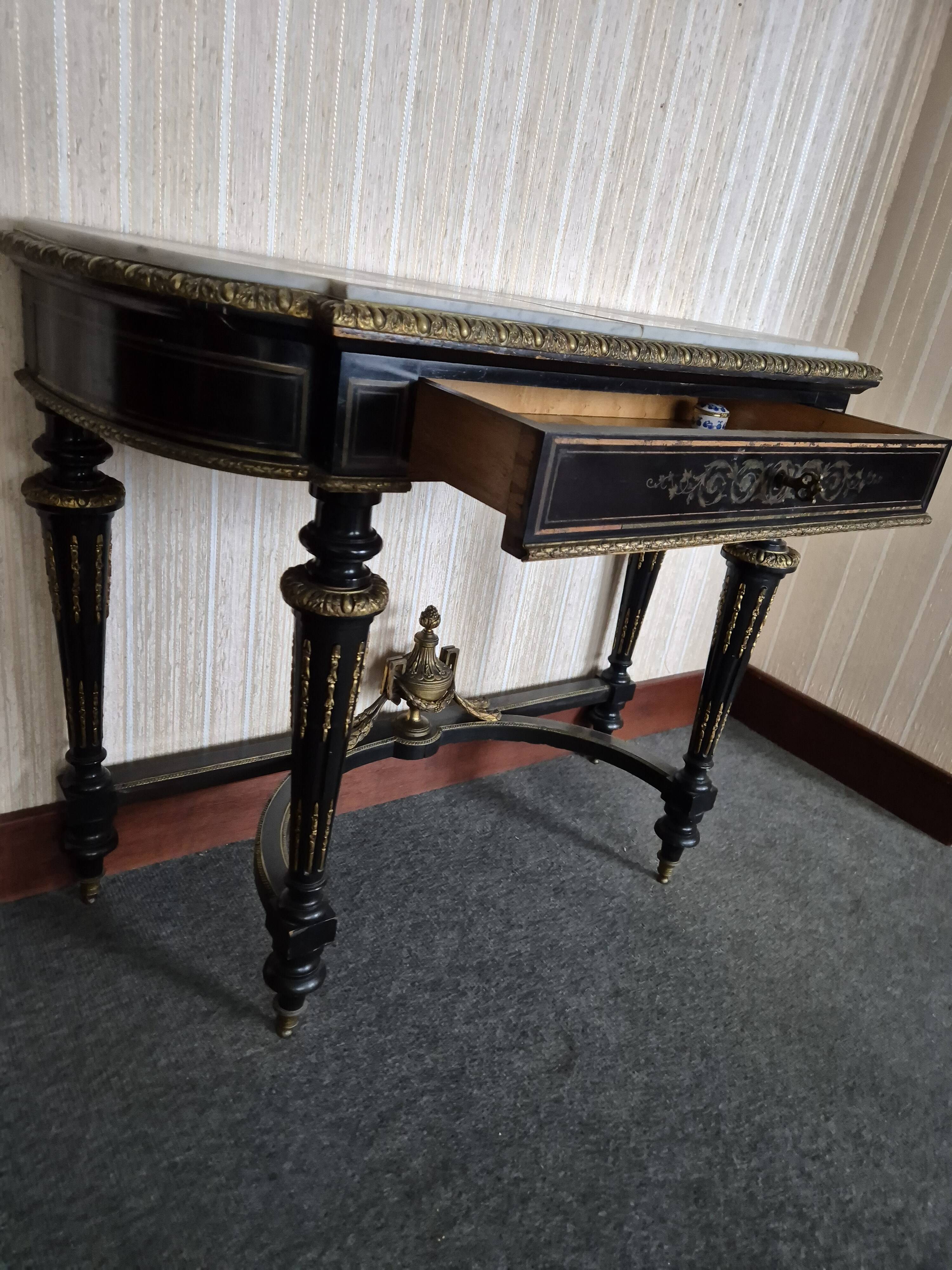 Console - marble, brass and wood