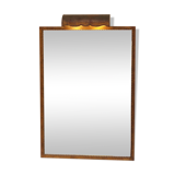Lighting mirror in gilded wrought iron