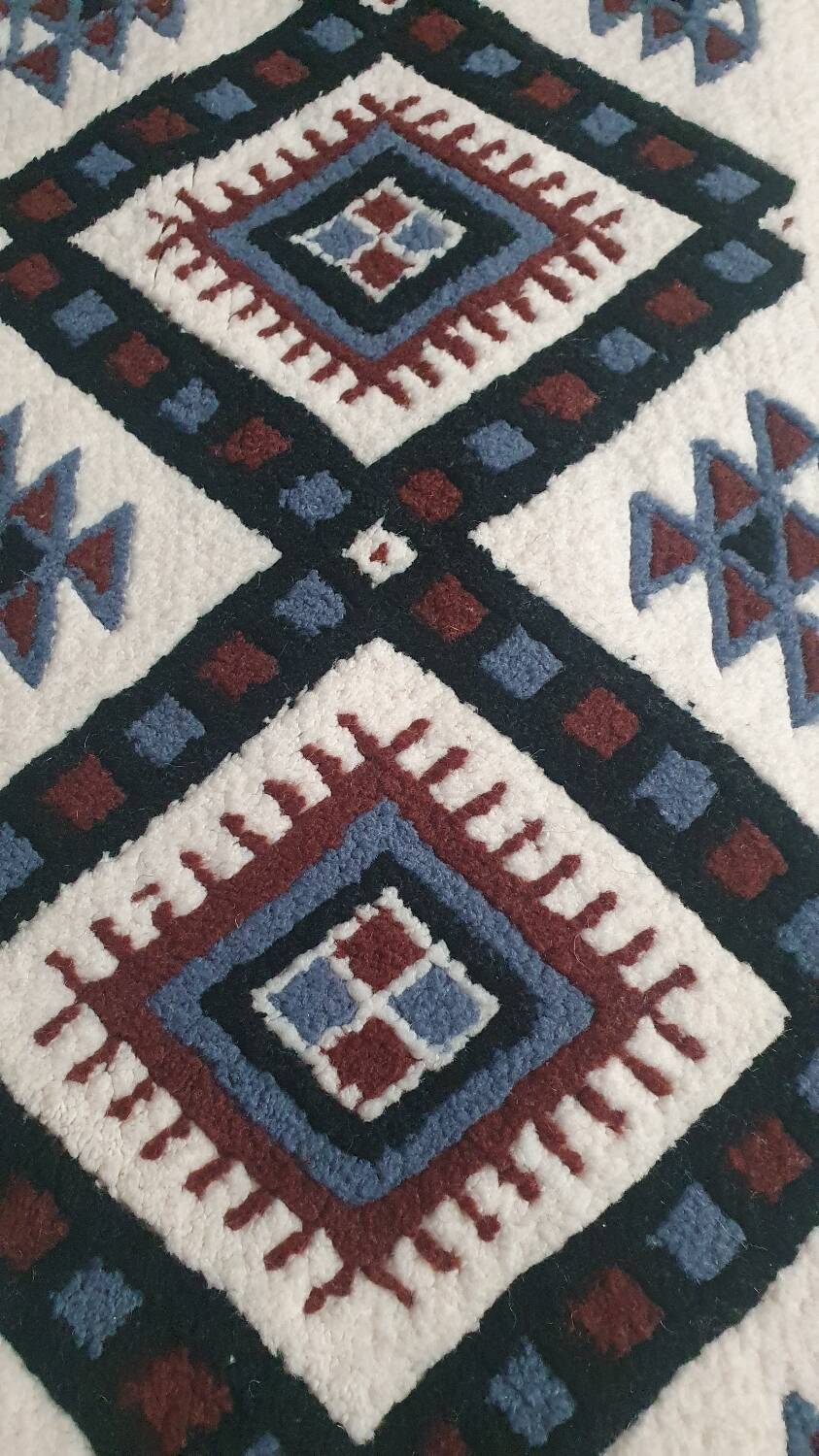Tunisian hand-woven rug, pure wool, 295/202