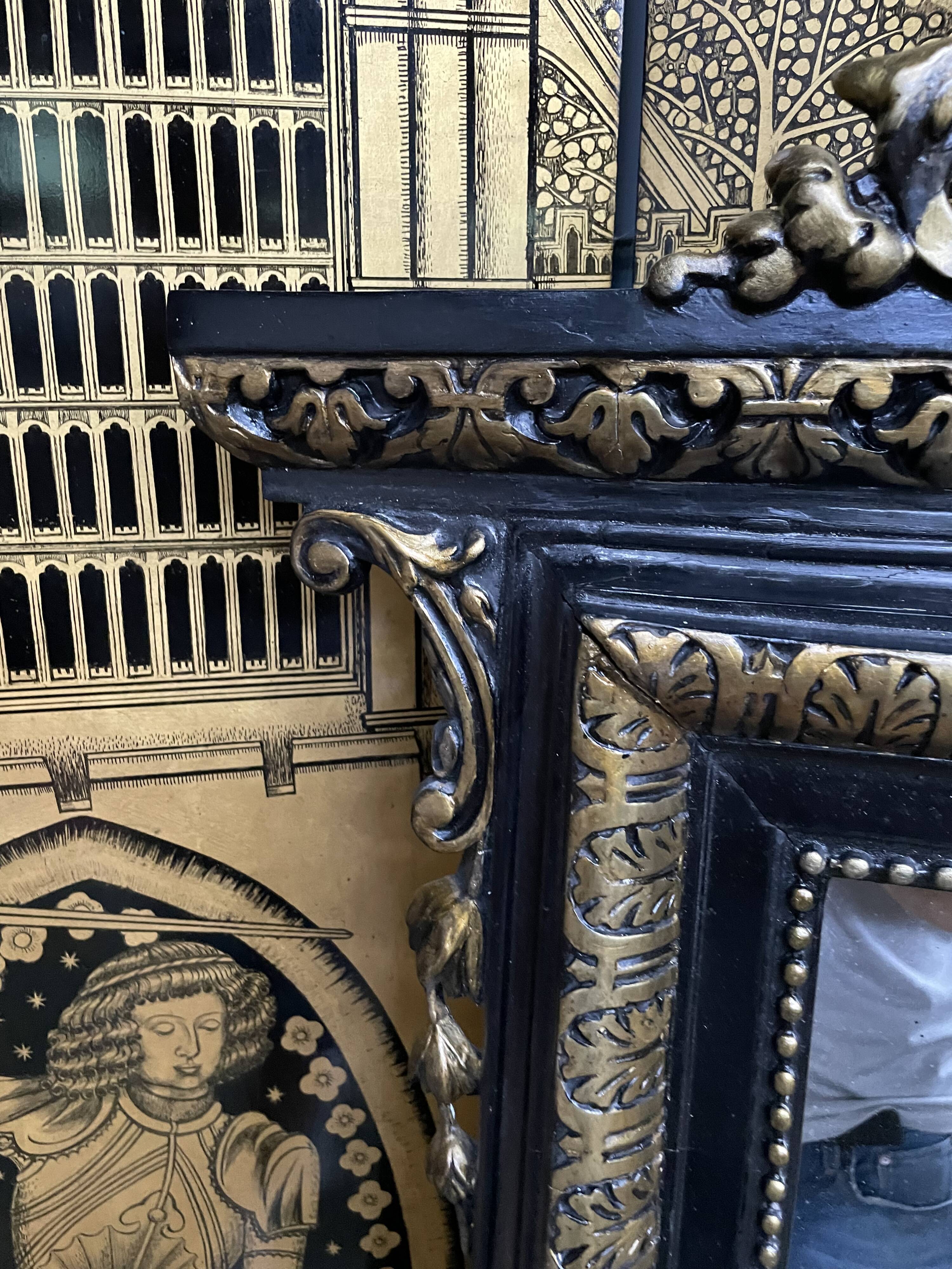 Mirror period Napoleon III blackened wood