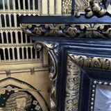 Mirror period Napoleon III blackened wood