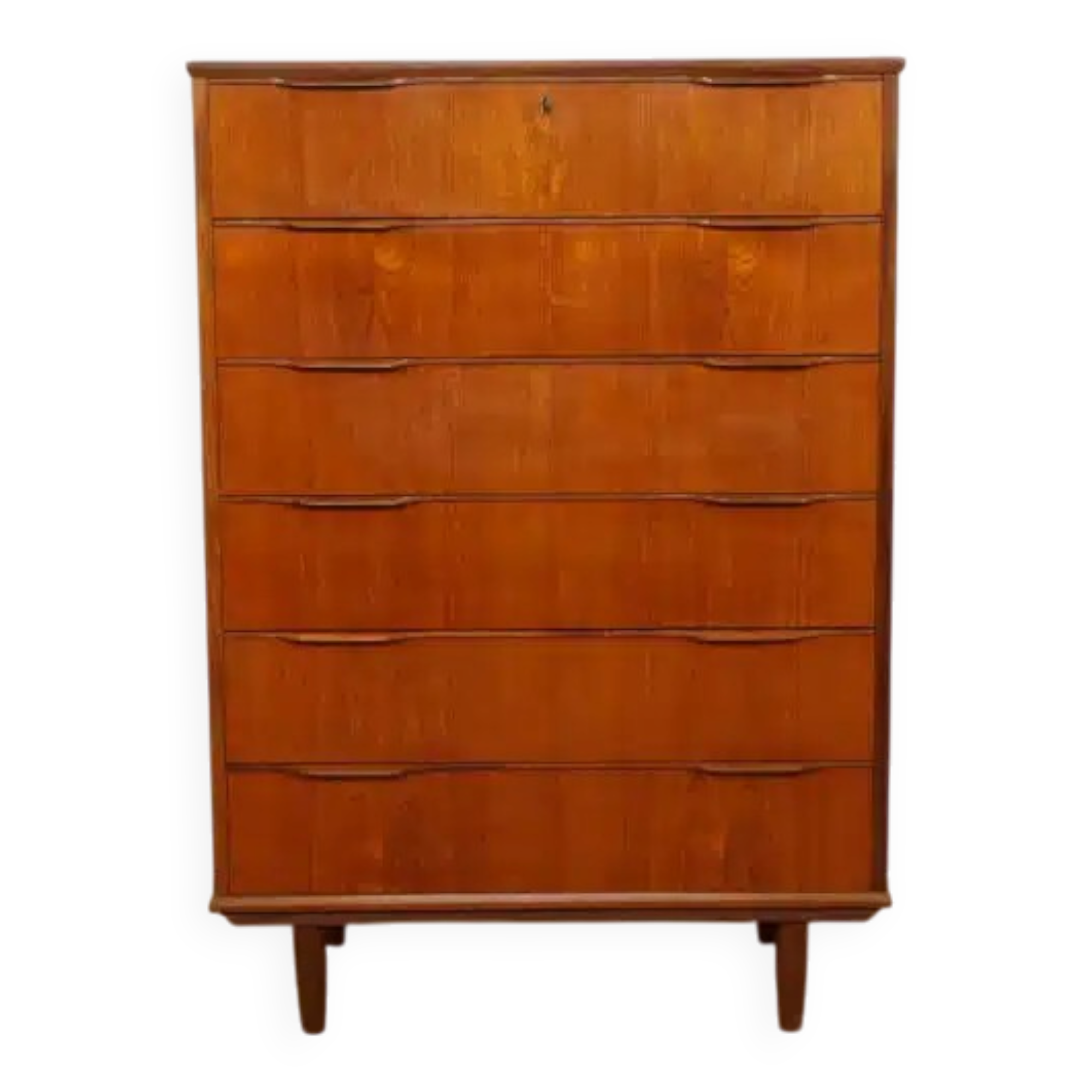 Commode vintage | Teck | 6 tiroirs | 121 cm