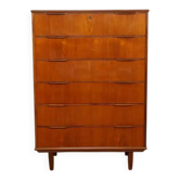 Commode vintage | Teck | 6 tiroirs | 121 cm