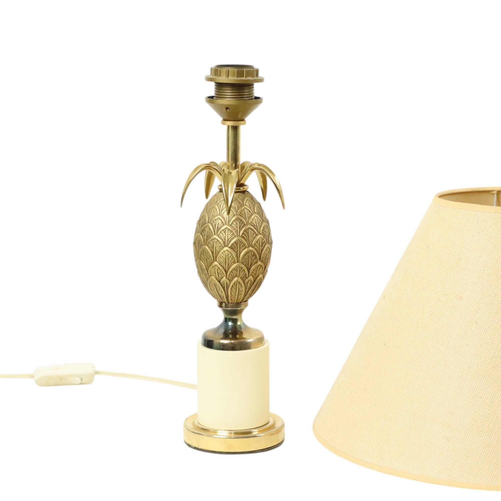 Brass Pineapple Lamp Style Maison Charles Hollywood Regency