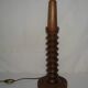 Charles Dudouyt style lamp in turned wood from the 1940s
