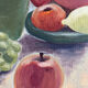 Peinture ancienne huile sur carton nature morte fruits table
