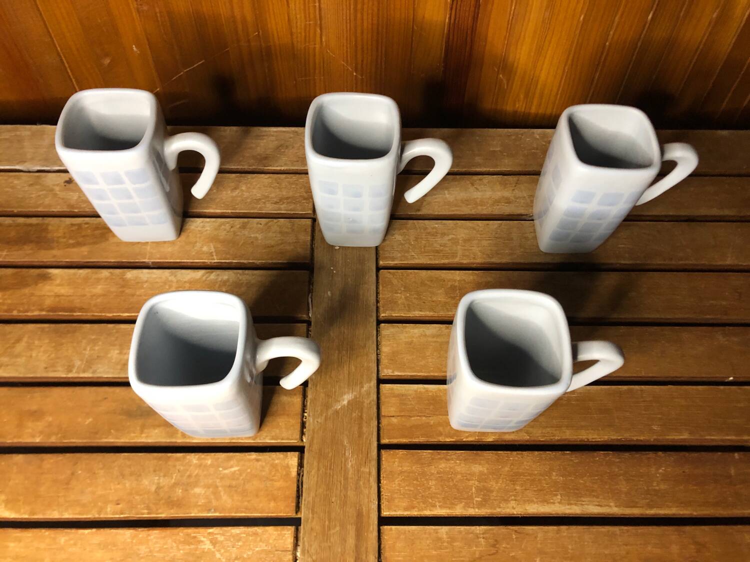 Series of 5 cups broste copenhagen vintage blue ceramic #a513