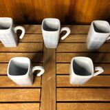 Series of 5 cups broste copenhagen vintage blue ceramic #a513
