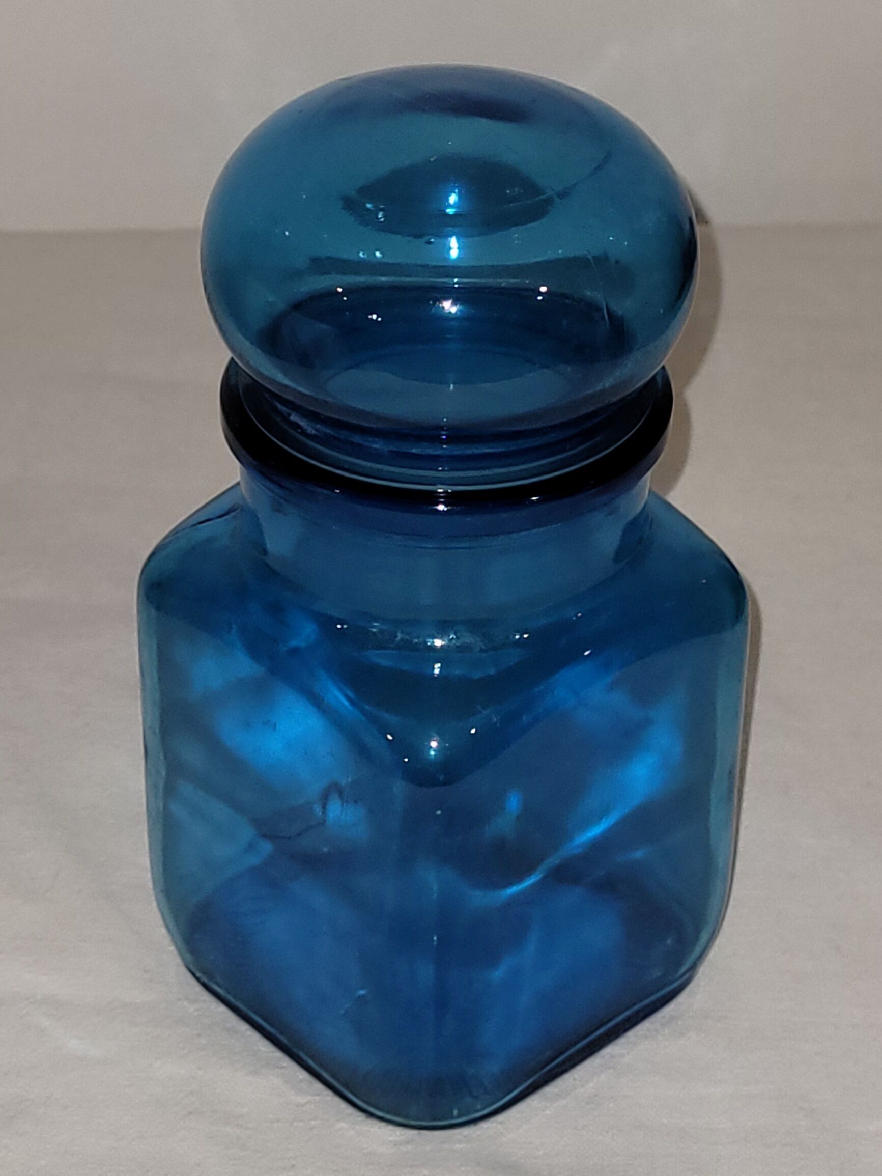 Blue glass jar