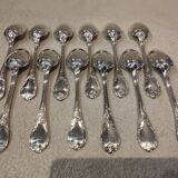 12 silver-plated dessert forks by Christofle Marly, 18.8cm