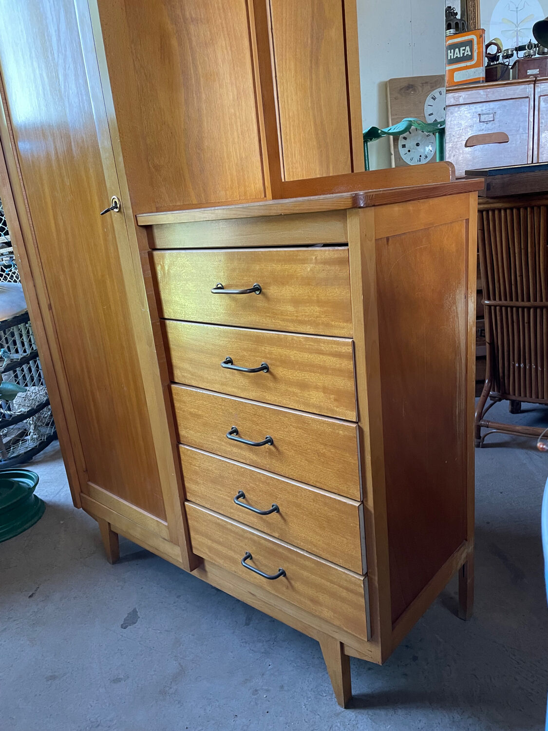Vintage asymmetrical chest of drawers