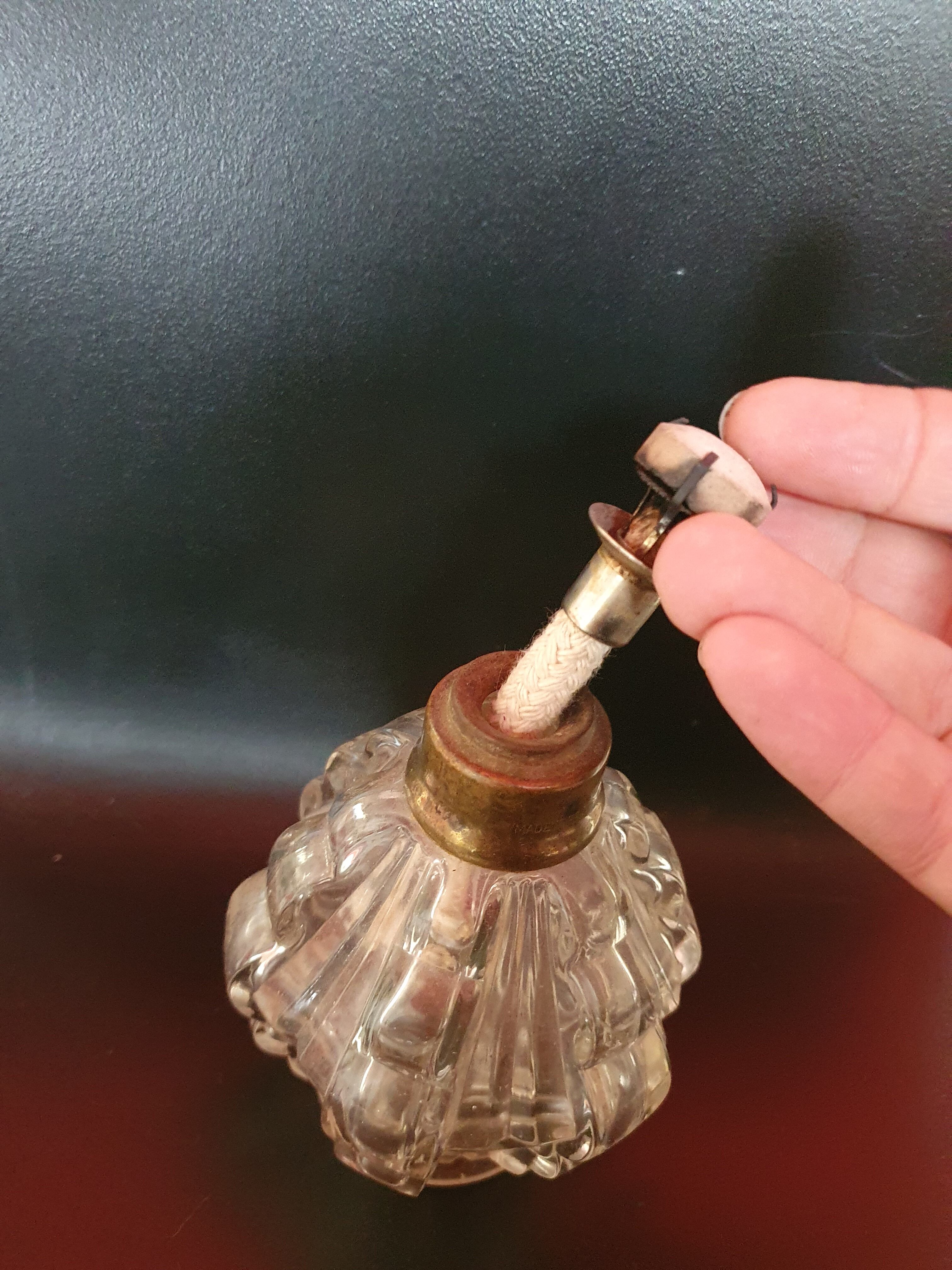 Vintage chiseled glass bottle antique perfume diffuser
