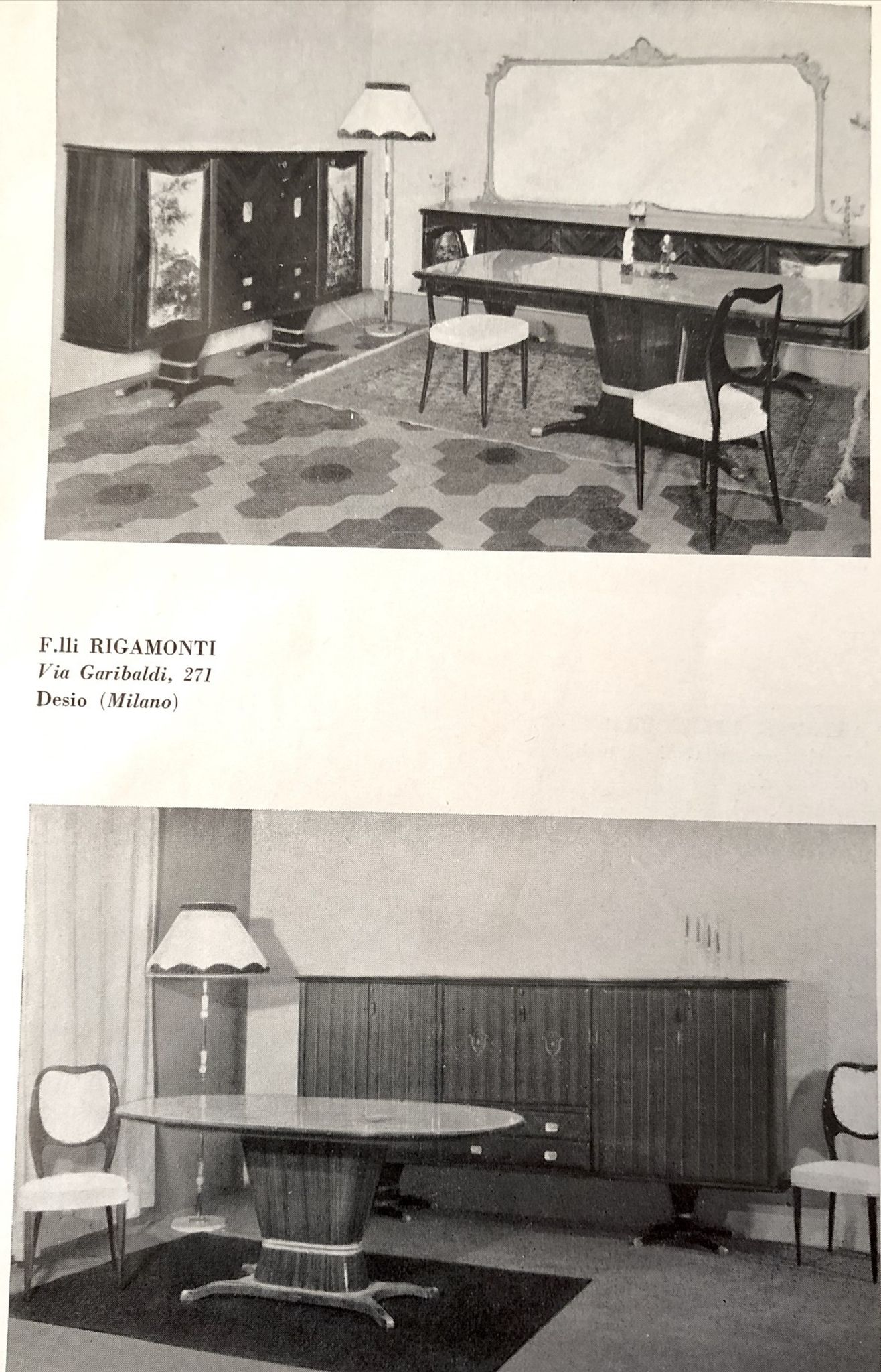 Dining Room Table and Mahogany Chairs by Fratelli Rigamonti, 1950s, Set of 7