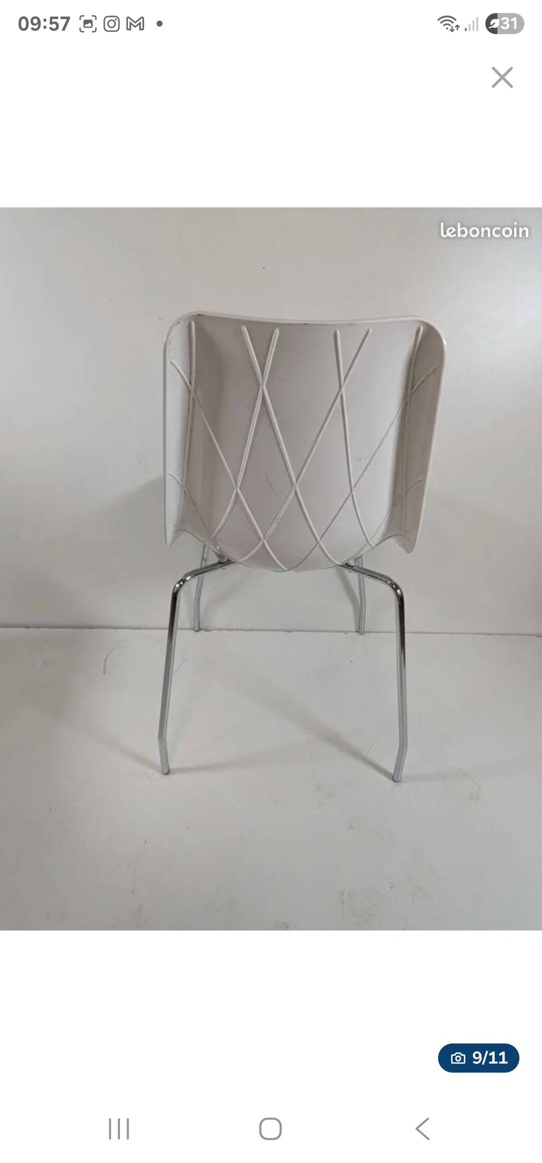 Industrial chair with fibreglass shell, chrome steel base – 1960