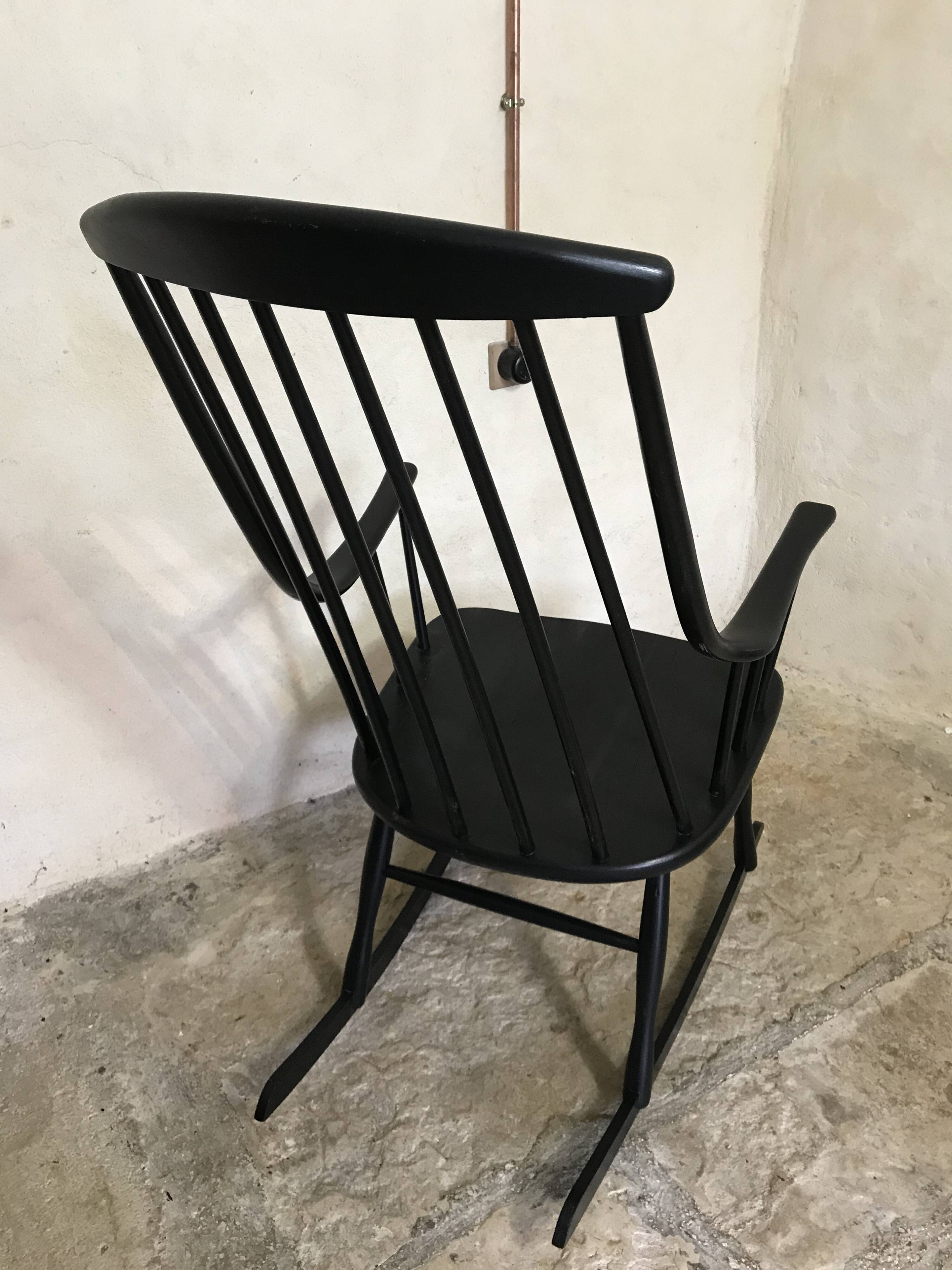 Grandessa Rocking Chair in Black Beech by Lena Larsson, 1960's