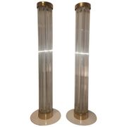Pair of Design Brass and Glass Modern Floor Lamps/Kamenicky Senov, 1960s