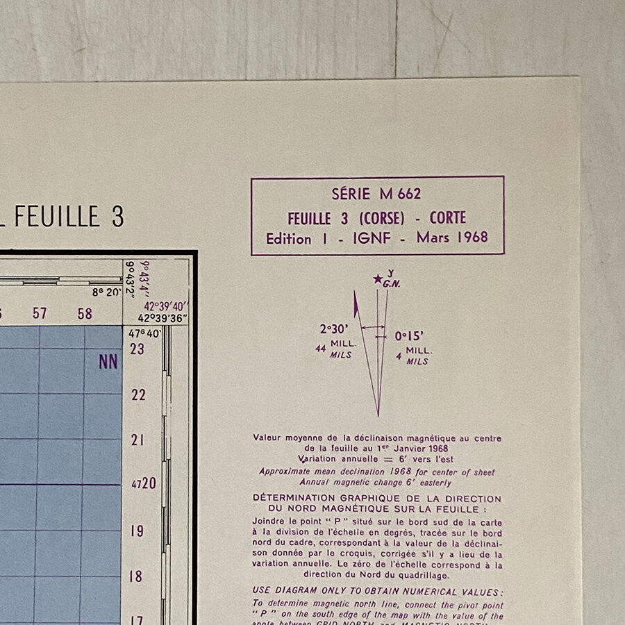 Map Corte Corsica 1968