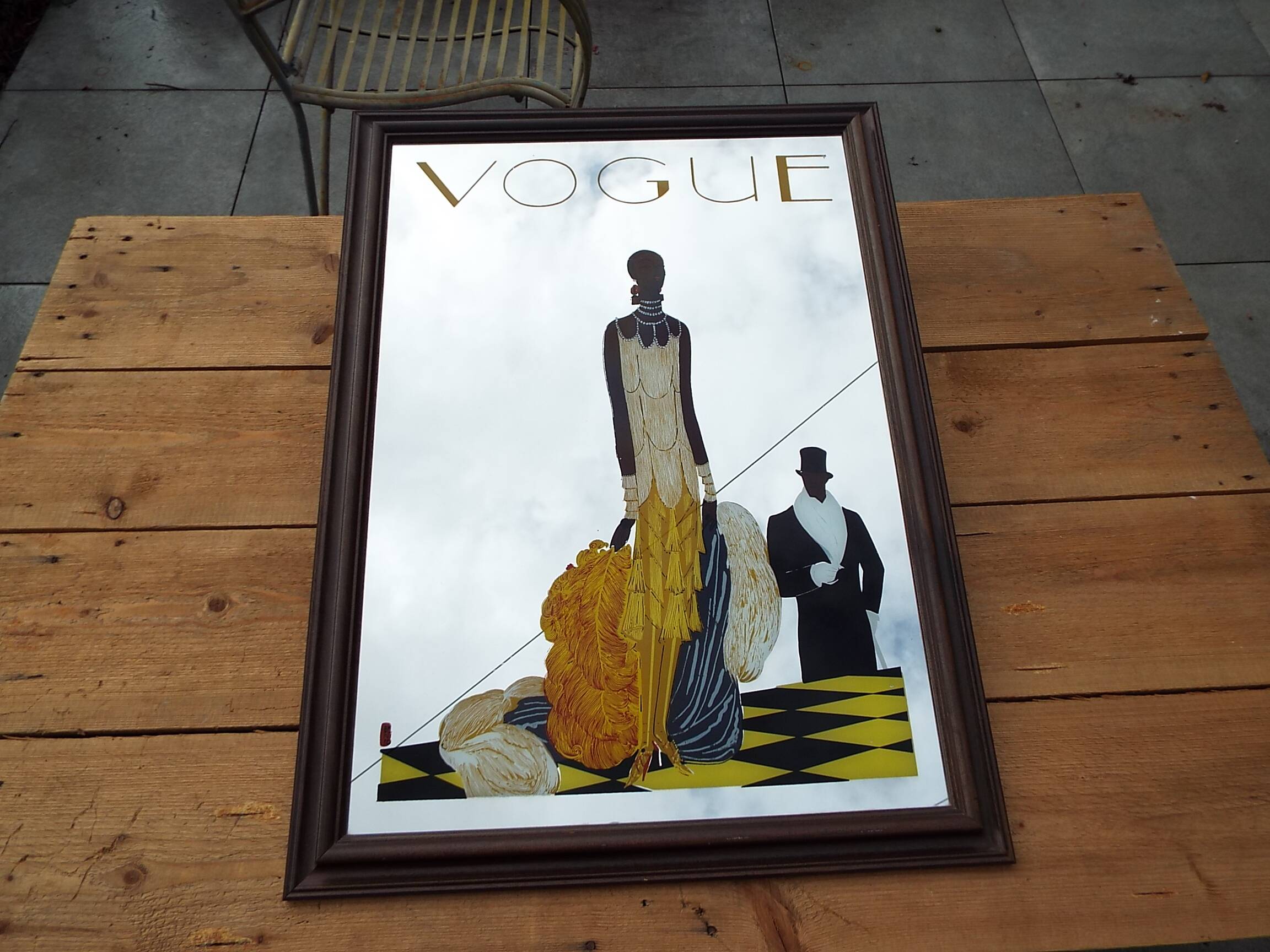 Vogue screen-printed mirror