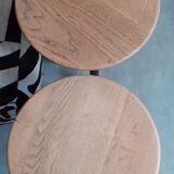 Pair of side tables in solid oak