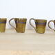 4-cup green and black ceramic set