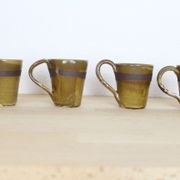Set de 4 tasses en céramique vertes et noires