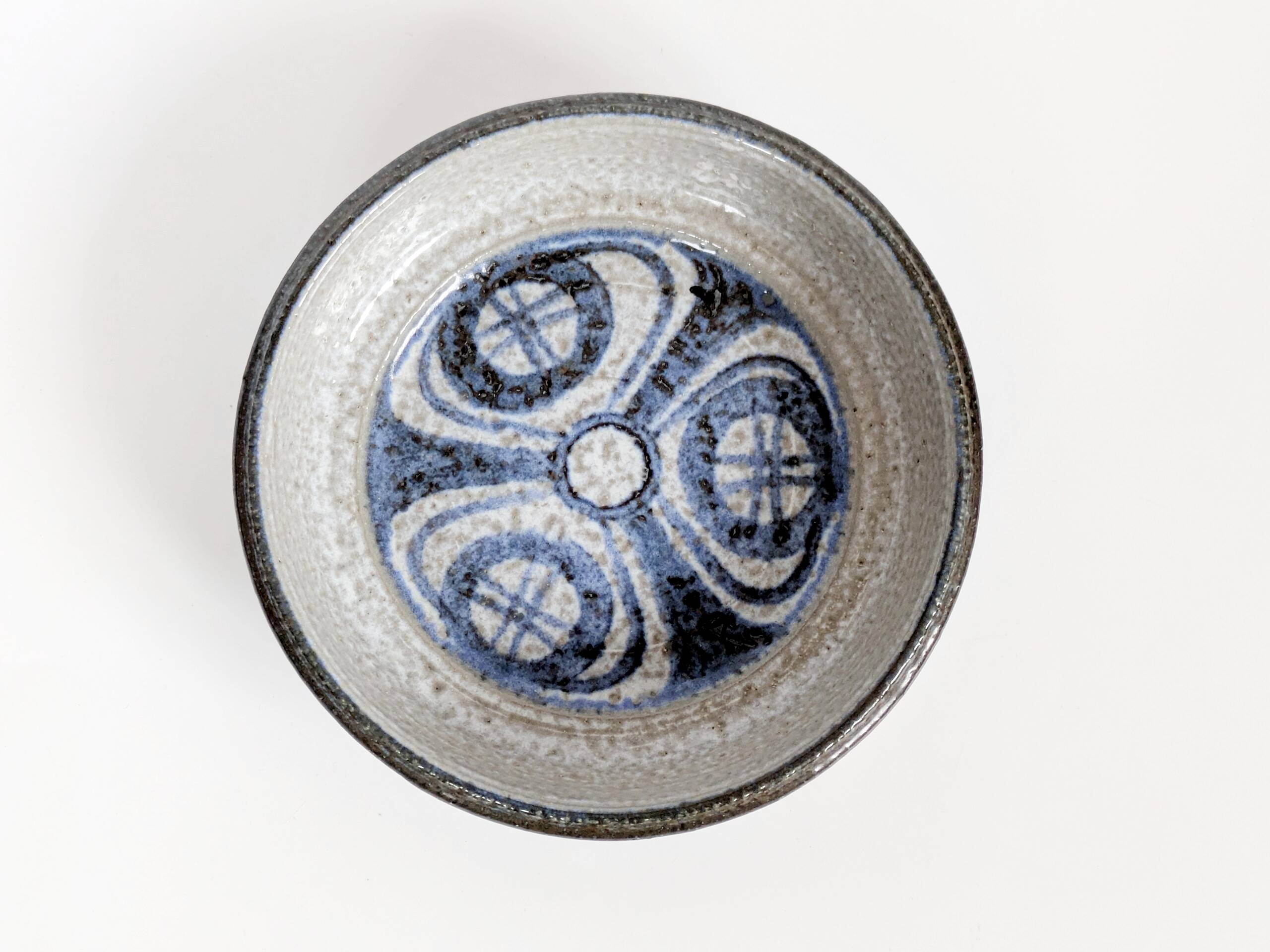 Vintage Søholm Denmark blue stoneware ceramic mid-century bowl