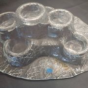 "Volcano" glass candlestick by Pertti Kallioinen for Meri Lasi, Finland