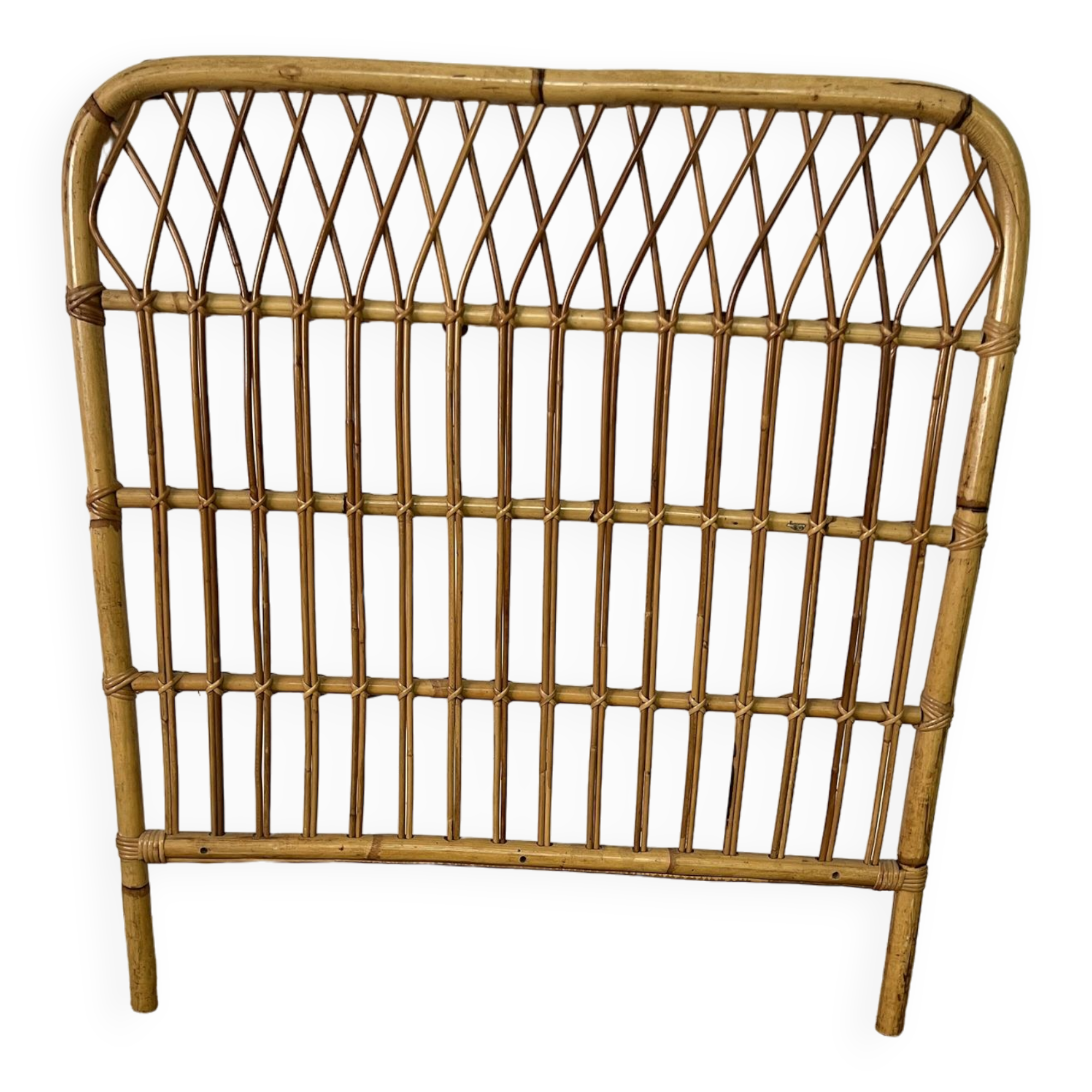 Vintage bamboo and rattan headboard