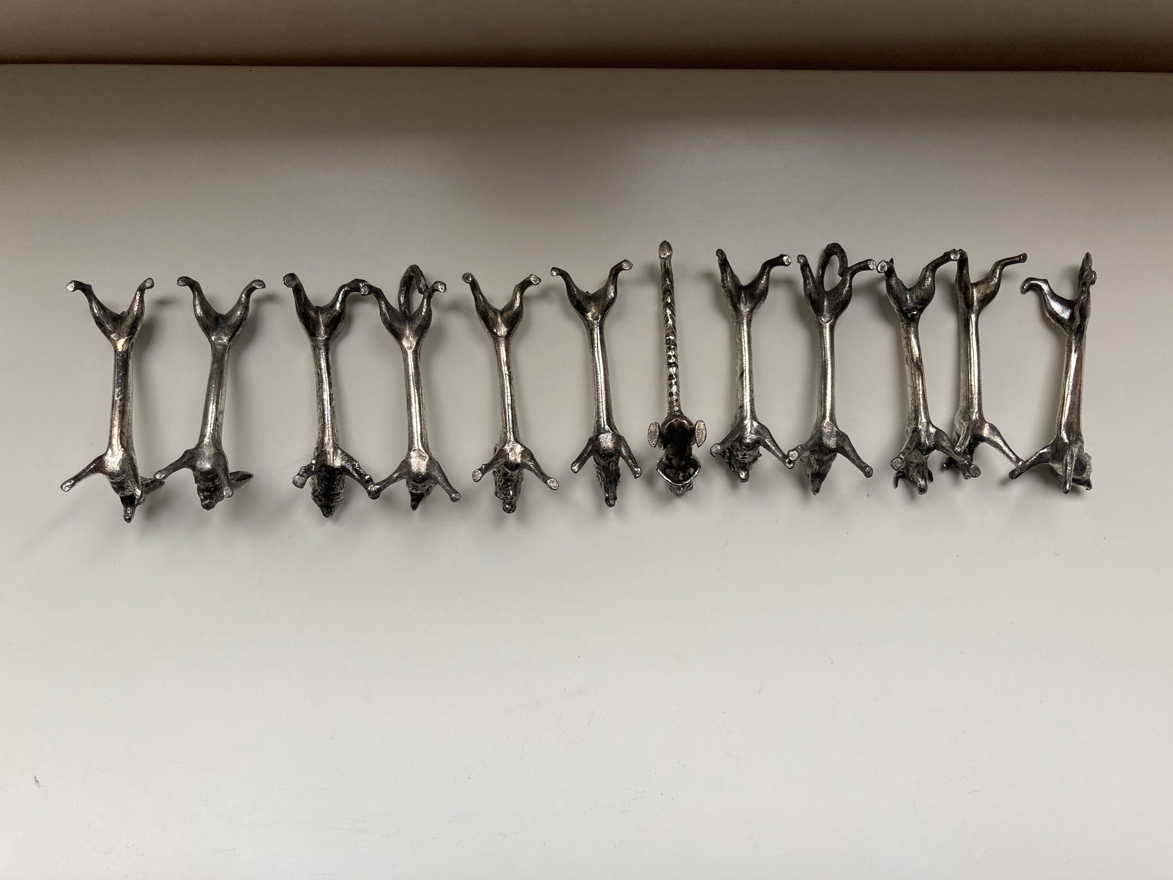 Silver metal animal knife door art nouveau style Sandoz