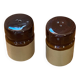 Glazed stoneware salt and pepper shakers, 1970s