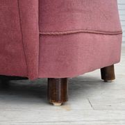 1960s, Danish relax armchair, furniture velour, oak wood.