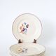 Set of 5 dessert plates Salins, hand-painted flower patterns, 1950.