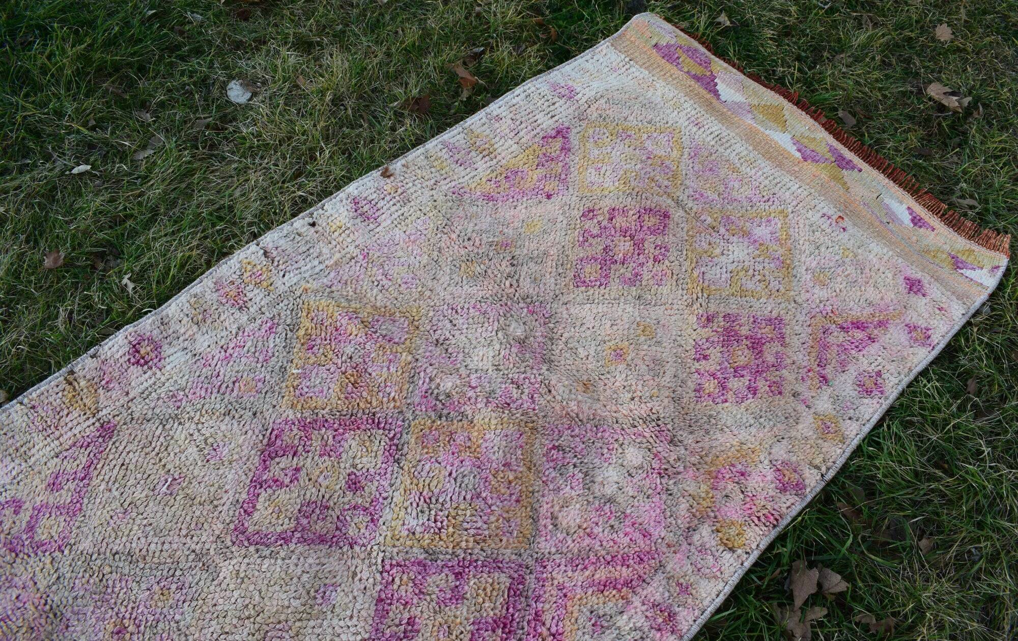 Vintage Turkish hallway rug 80x412 cm