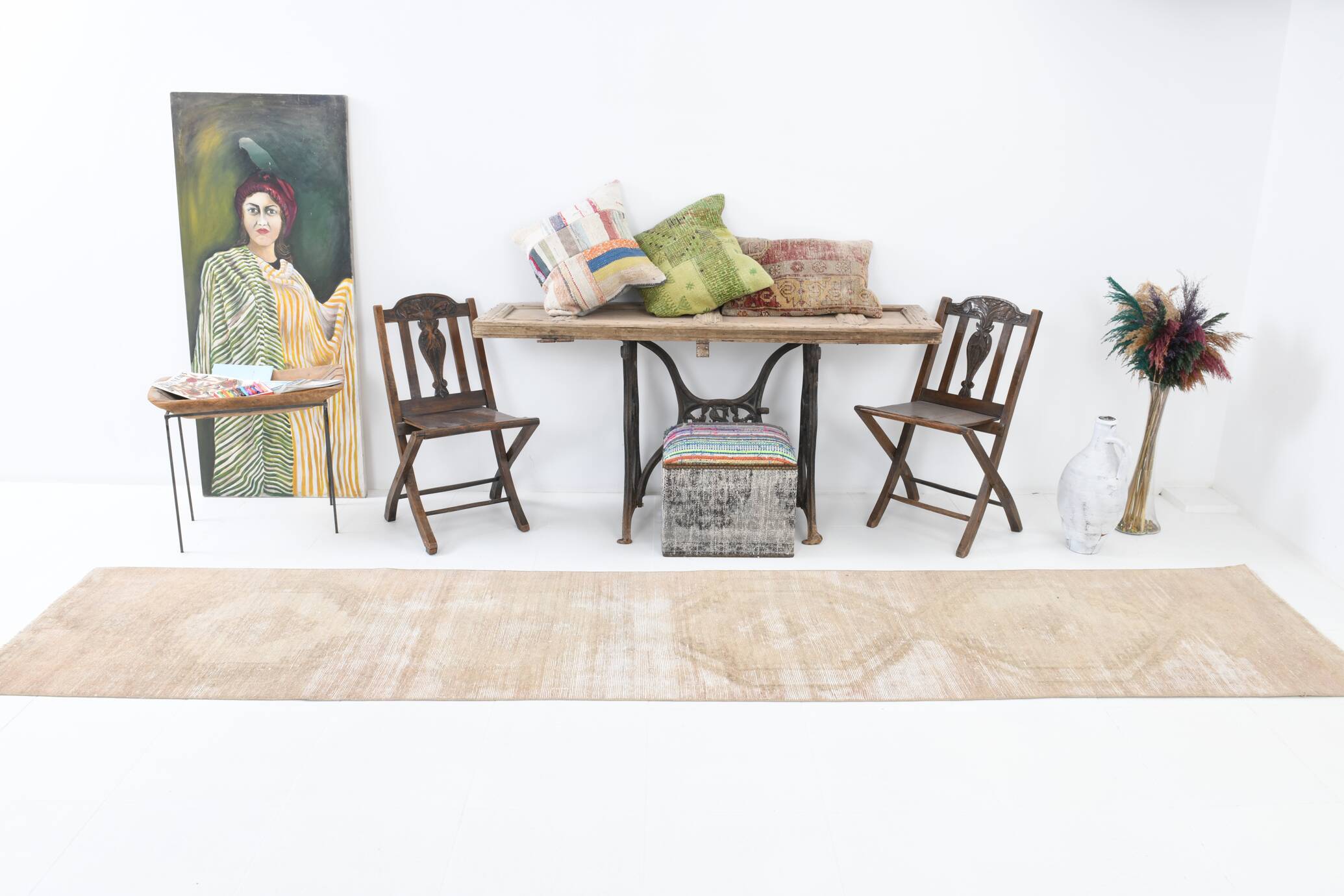 3x12 1958s Antique Vintage Runner Rug, 78x394Cm